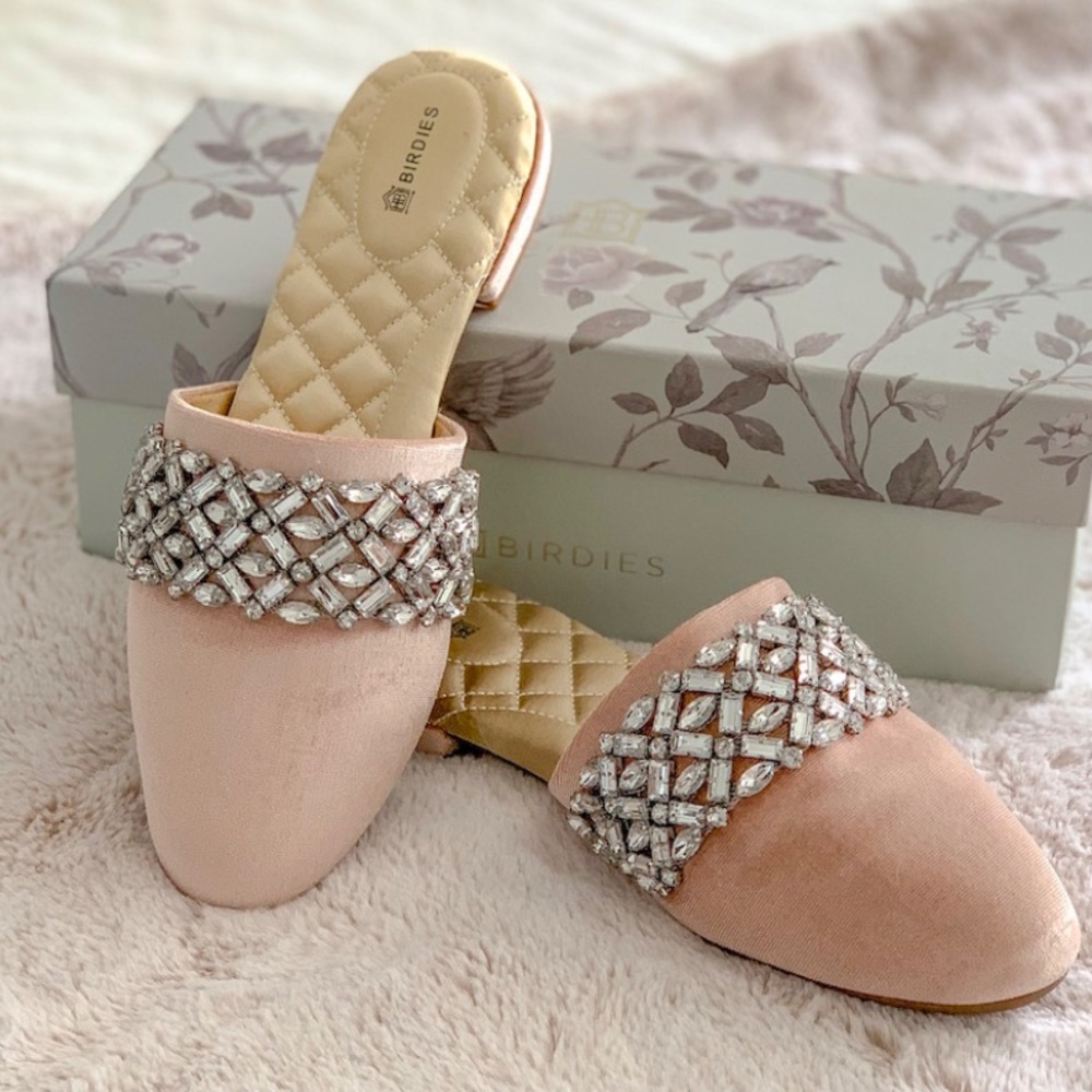 Birdies rhinestone bridal slipper